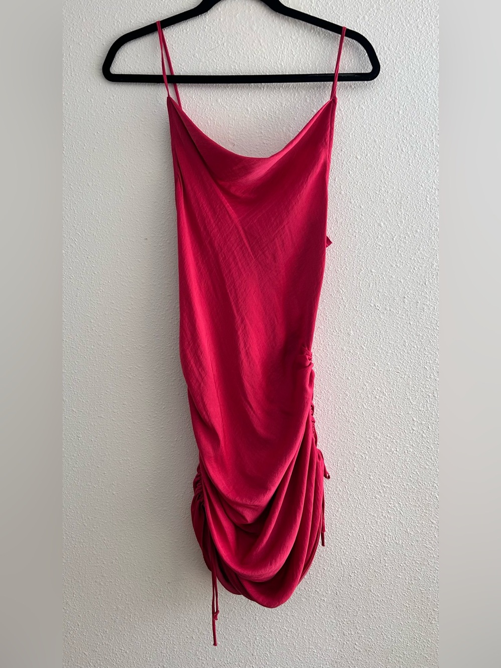 Free People Hot Pink Cowl Neck Mini Slip Dress